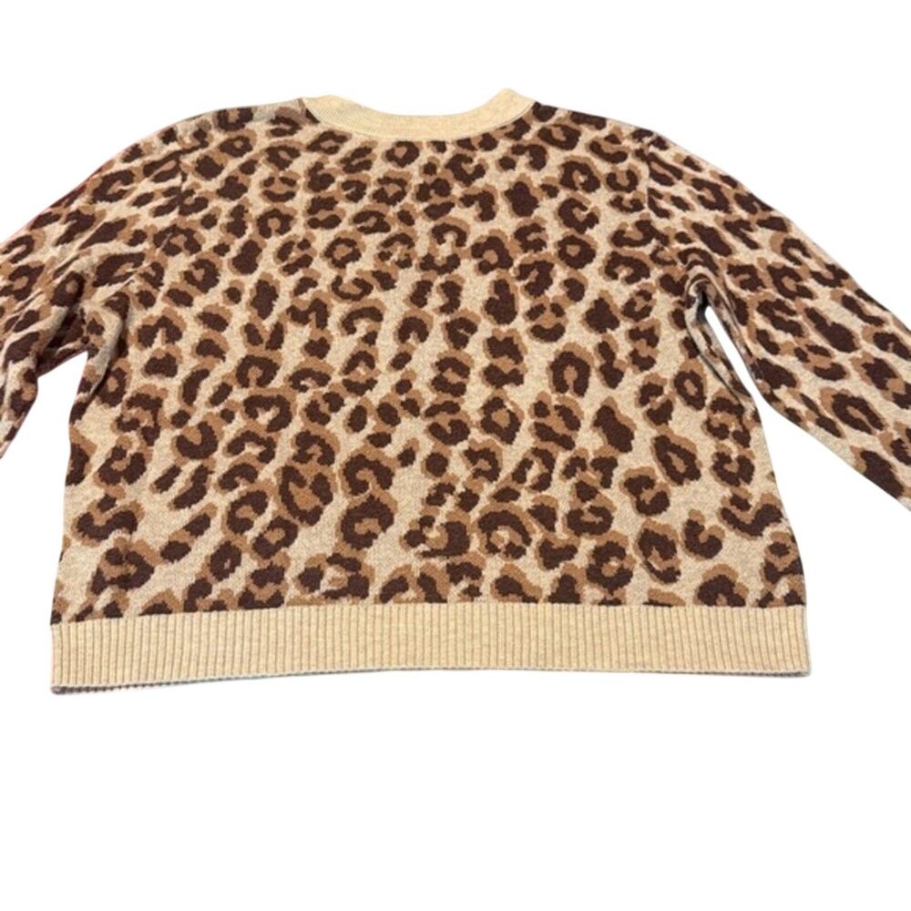 A New Day Leopard Print Crewneck Sweater Womens Small Excellent Soft Knit Top